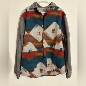 Aztec print button jacket